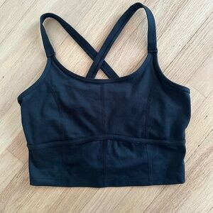 GILLY HICKS LONGLINE BLACK SPORTS BRA